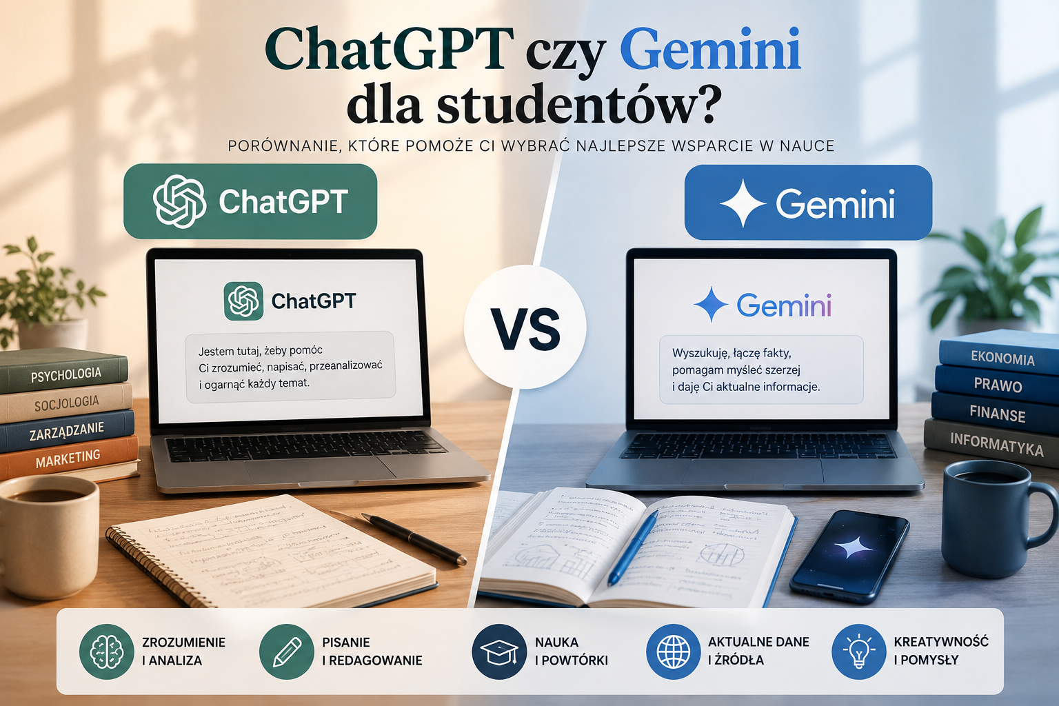 ChatGPT czy Gemini dla studentów?