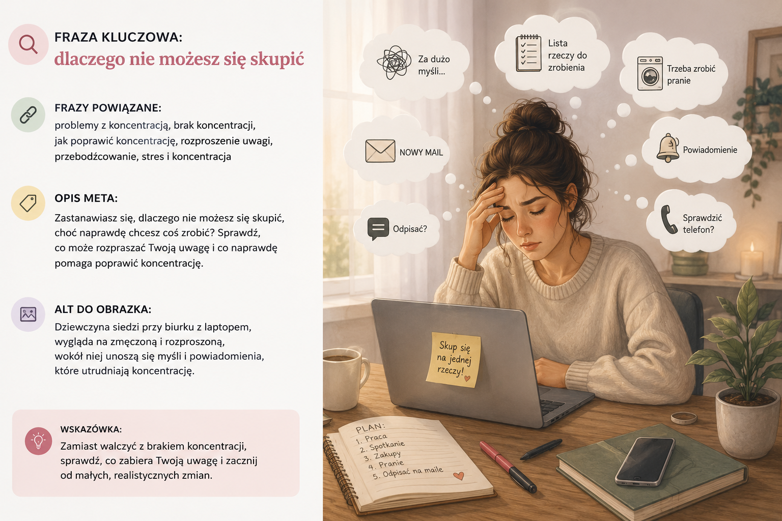 Dlaczego nie możesz się skupić? Sprawdź, co zabiera Ci uwagę